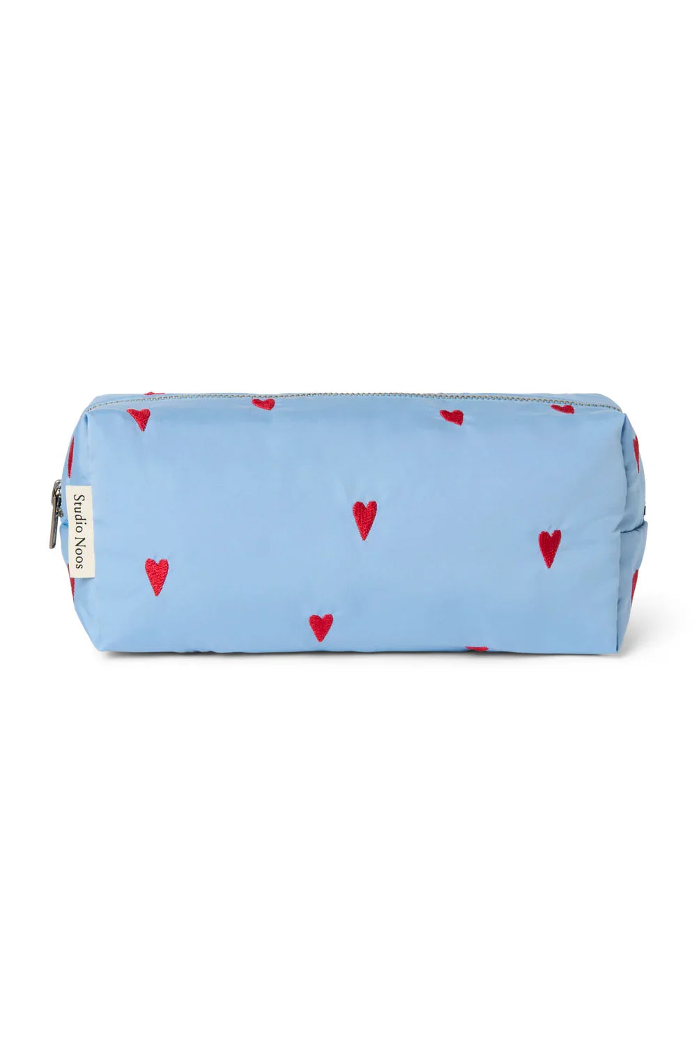 Light Blue Hearts Puffy Pouch