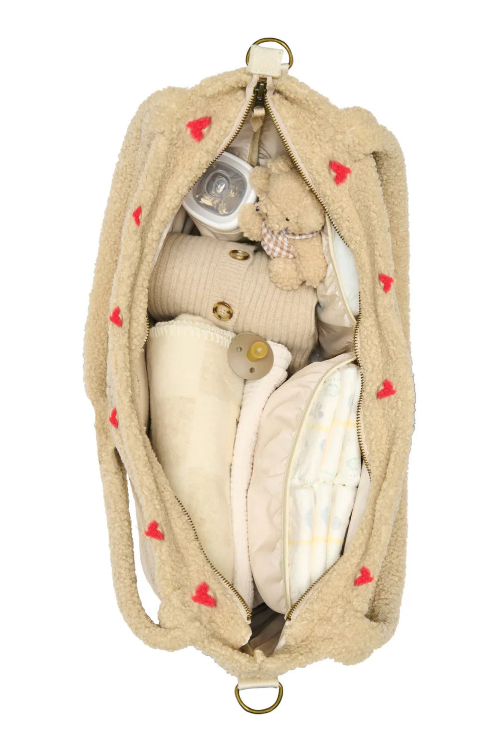 Ecru Teddy Diaper Bag