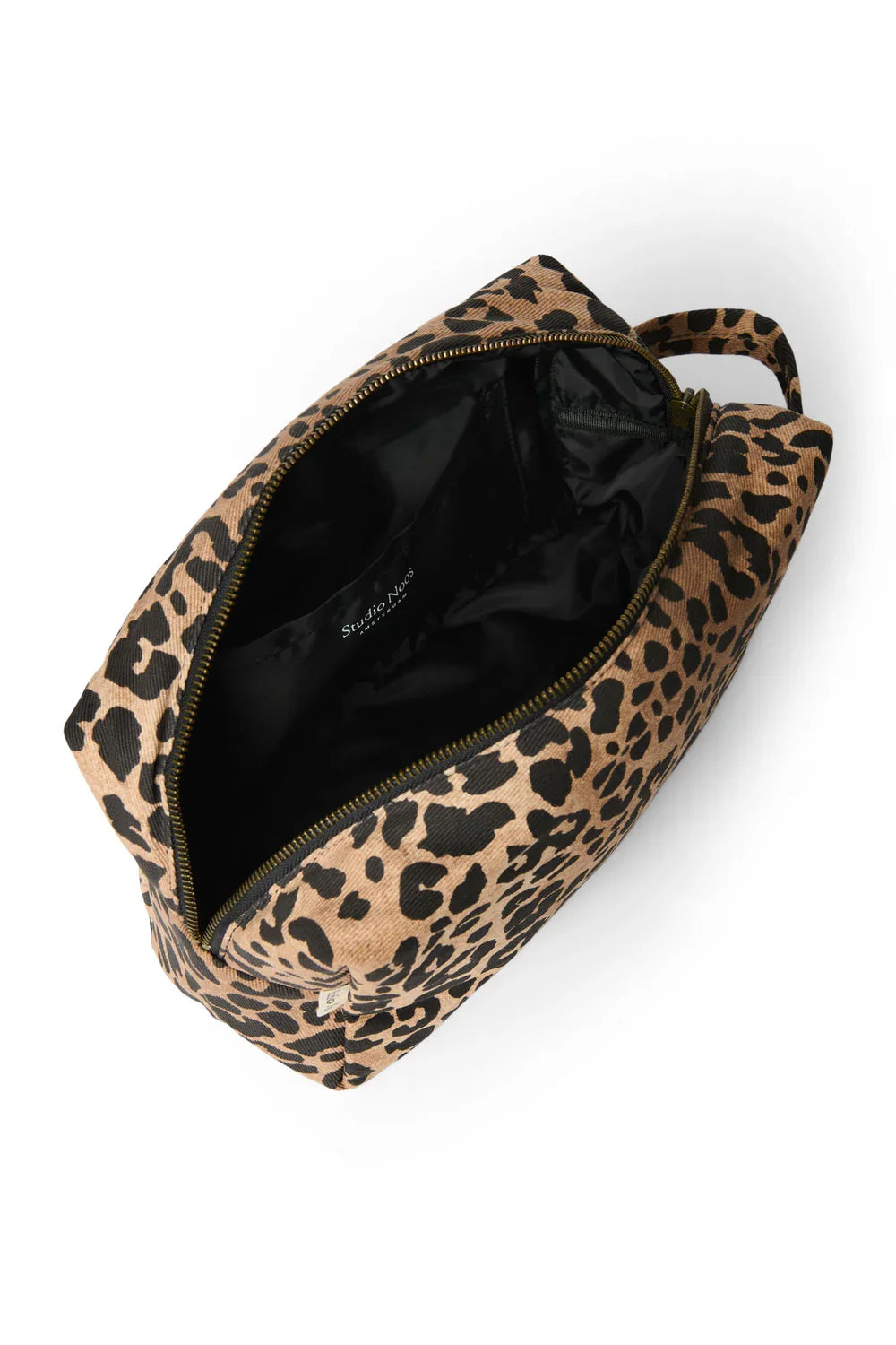 Brown Leopard Cotton Toiletry Bag