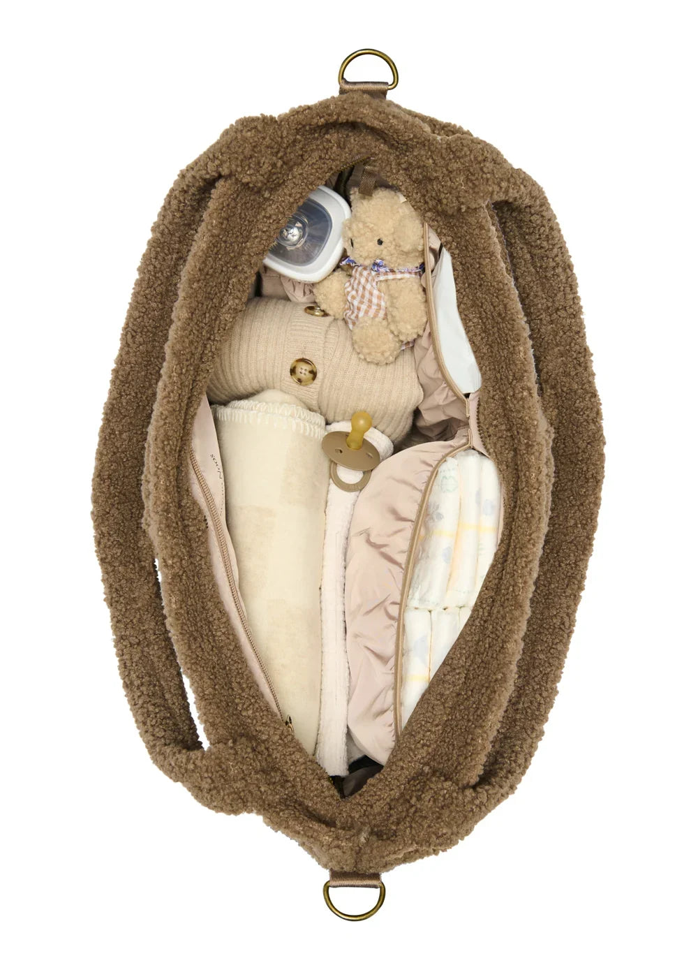 Ecru Teddy Diaper Bag