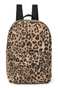 Brown Leopard Cotton Midi Backpack
