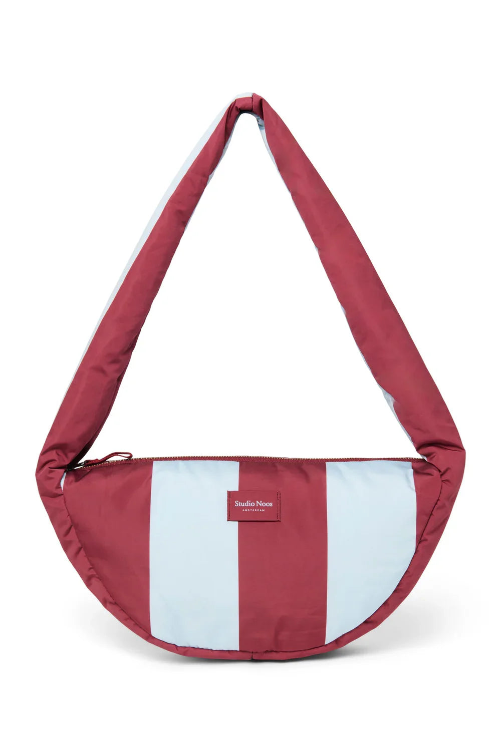 Bordeaux/Light Blue Bold Stripe Mini Cross Body Bag
