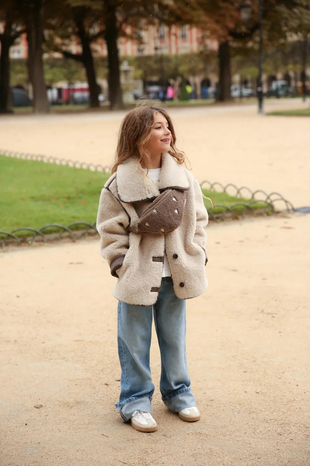 Ecru Hearts Teddy Mini Fanny Pack