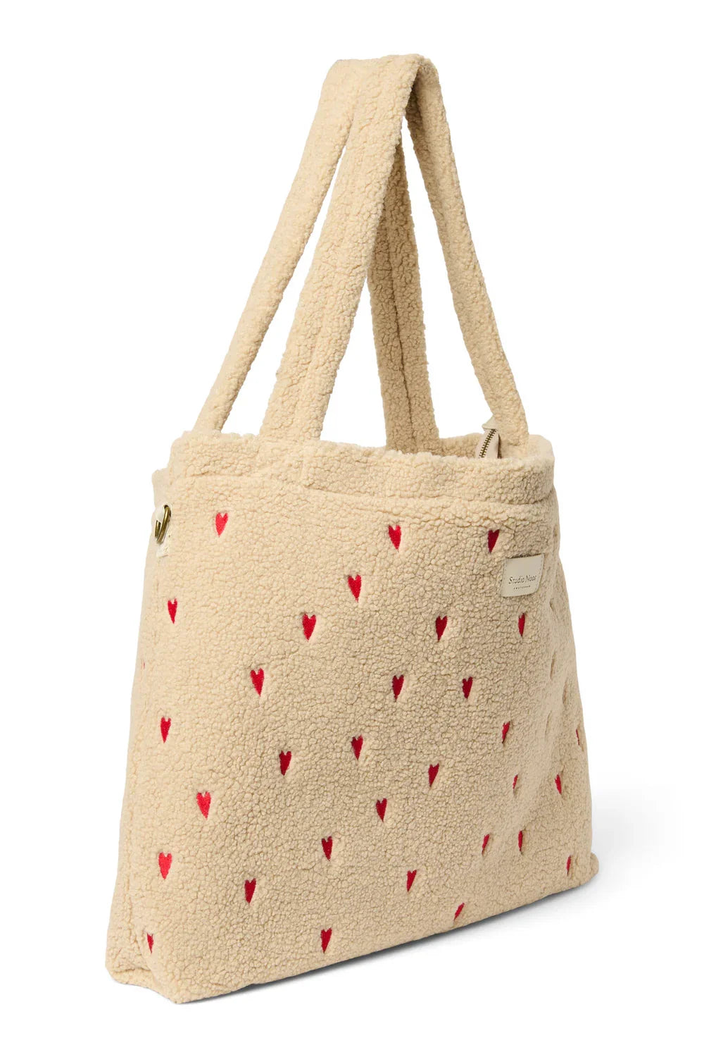 Ecru Hearts Teddy Diaper Bag
