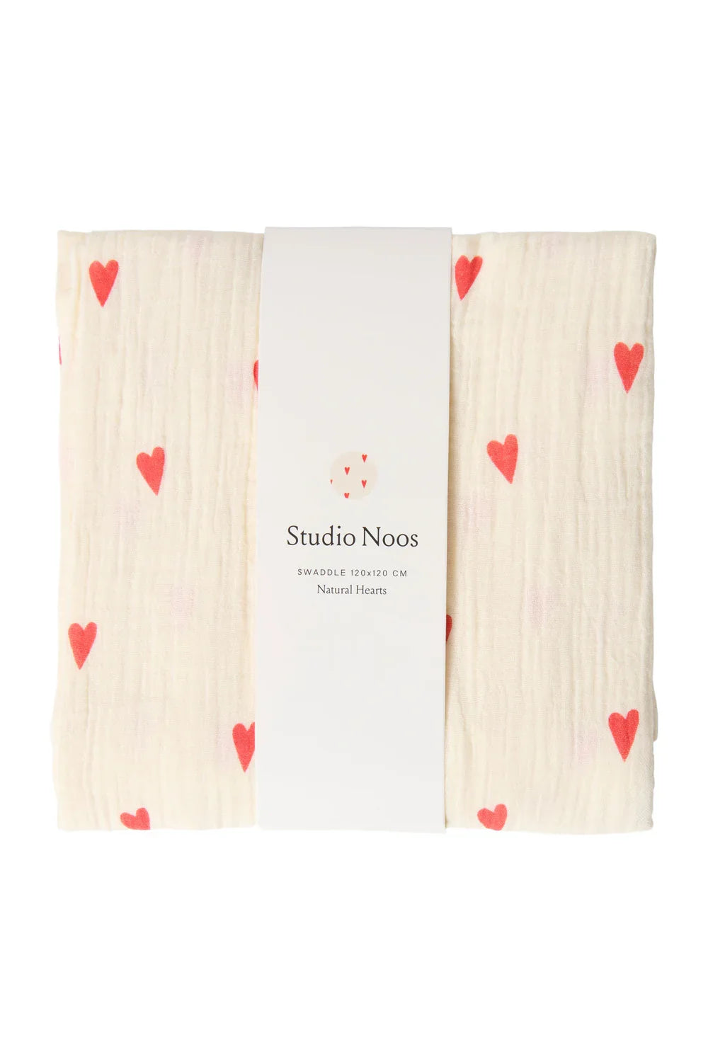 Beige Hearts Swaddle Print Large