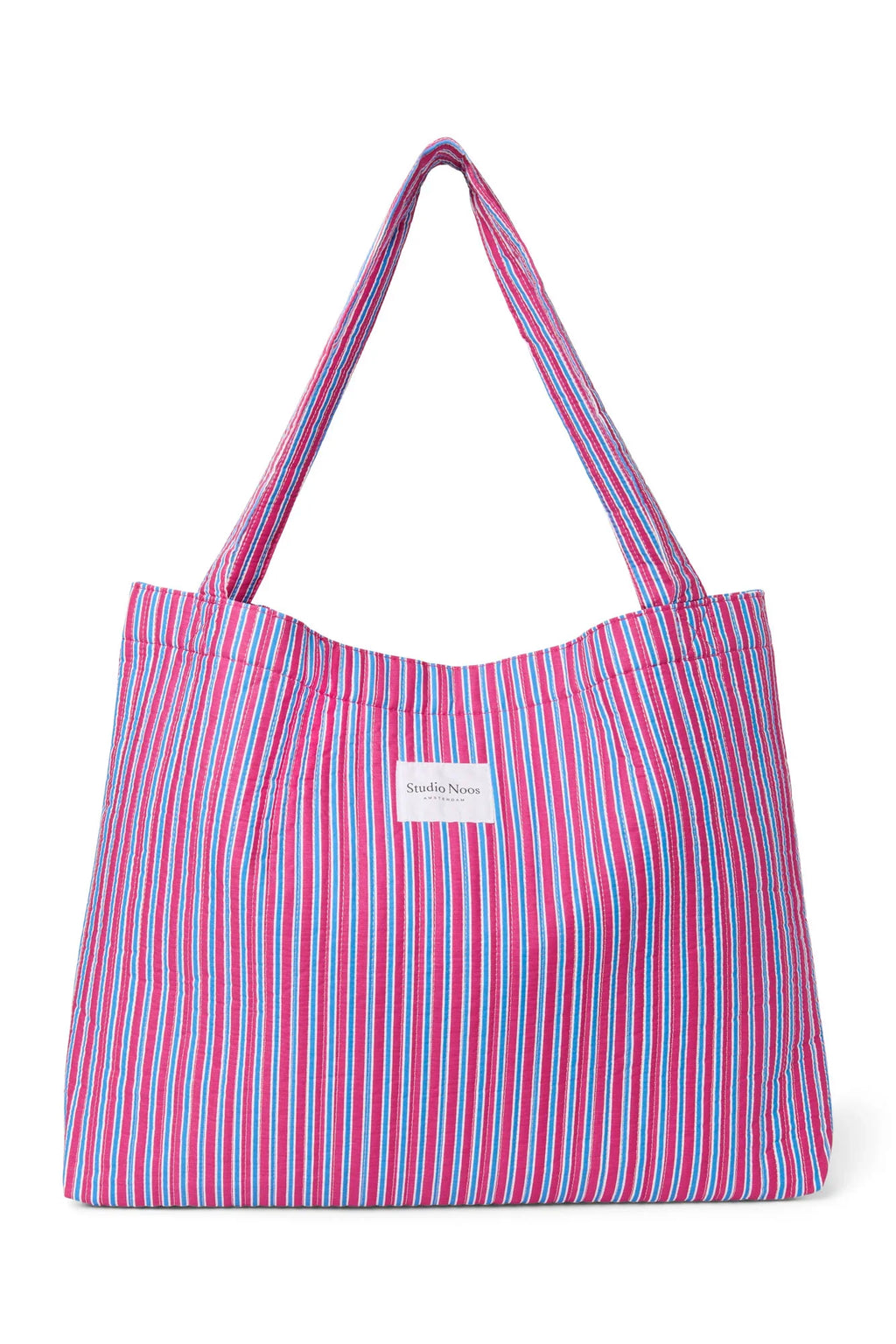 Poplin Striped Mom Bag | Raspberry