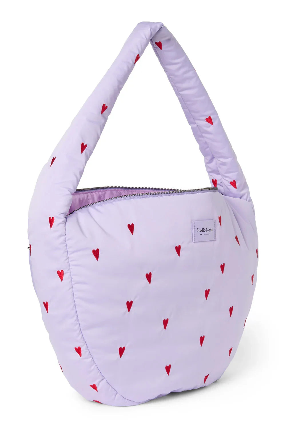 Purple Hearts Puffy Cross Body Bag