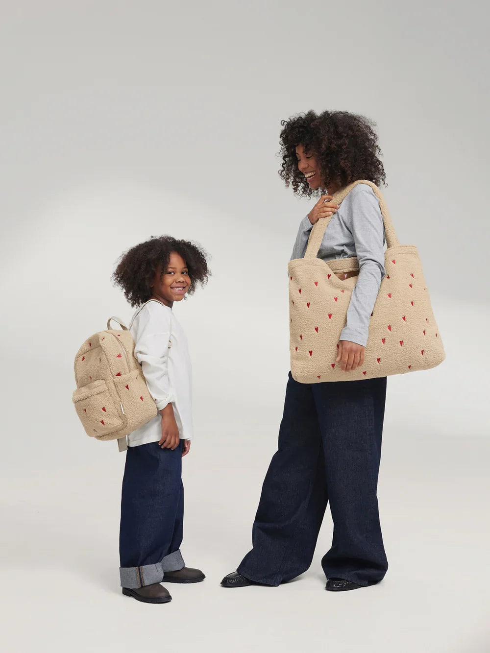 Brown Hearts Teddy Midi Backpack