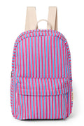 Poplin Striped Midi Backpack | Raspberry