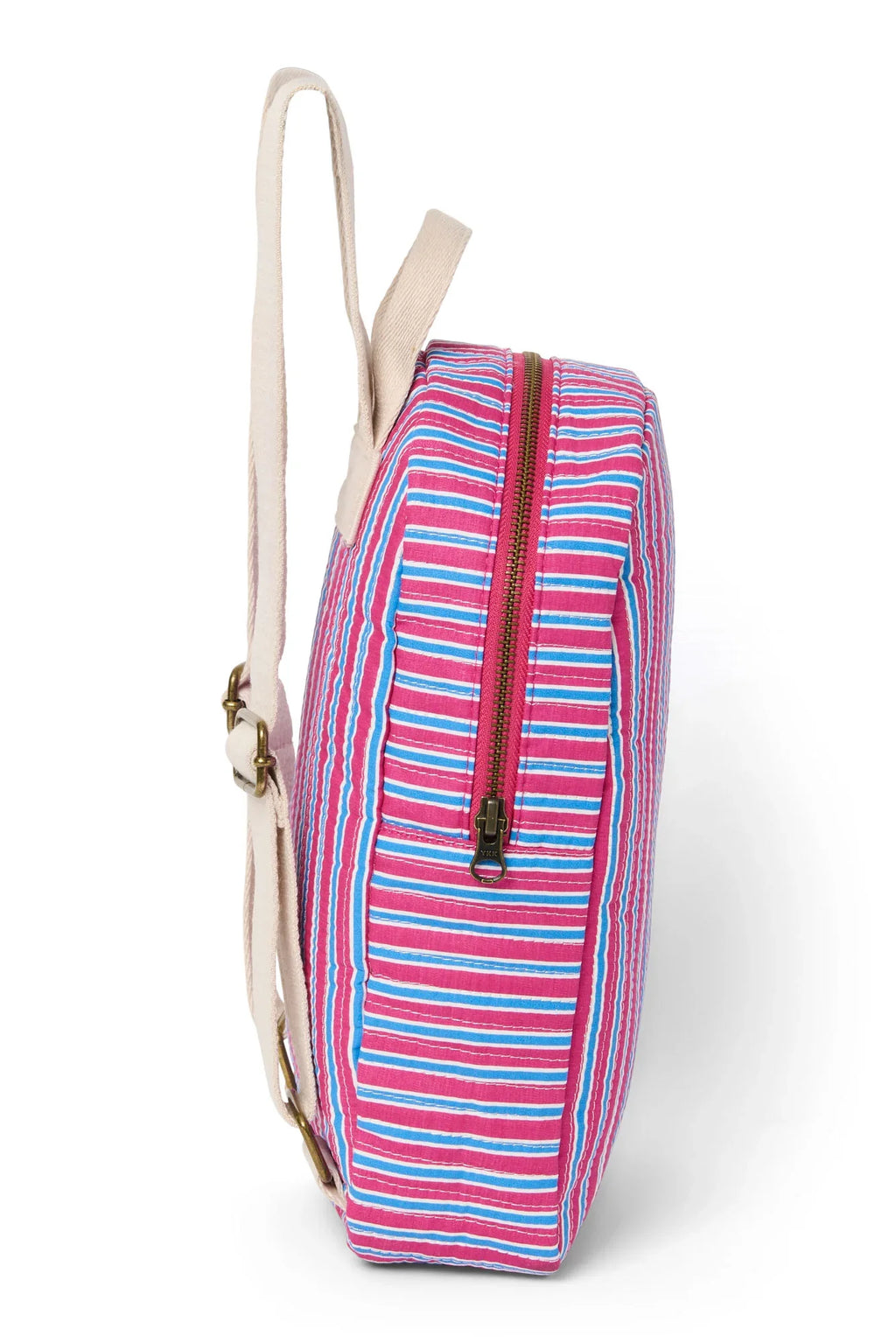 Poplin Striped Mini Backpack | Raspberry