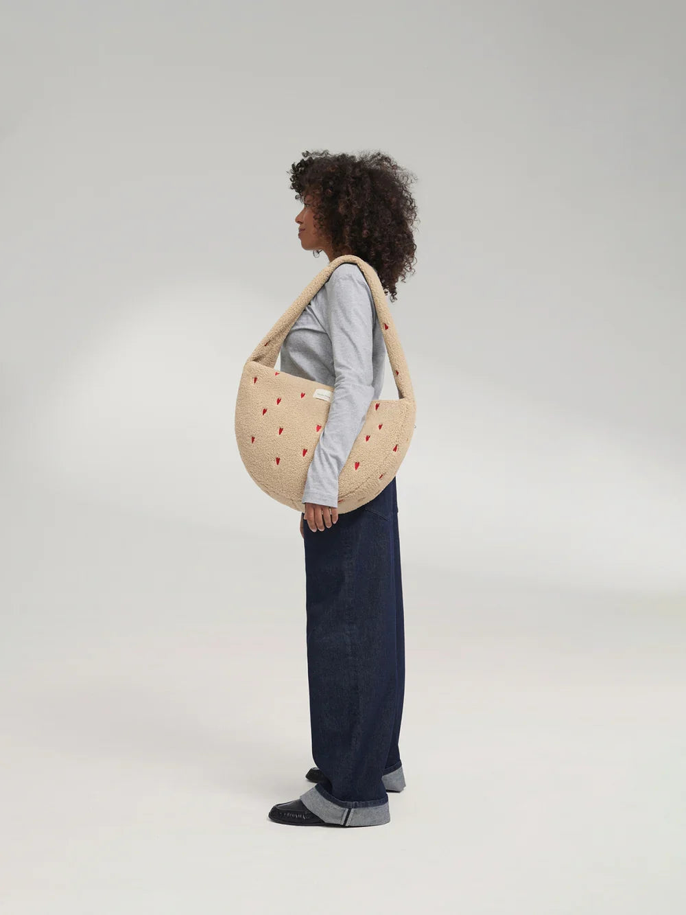 Brown Hearts Teddy Cross Body Bag