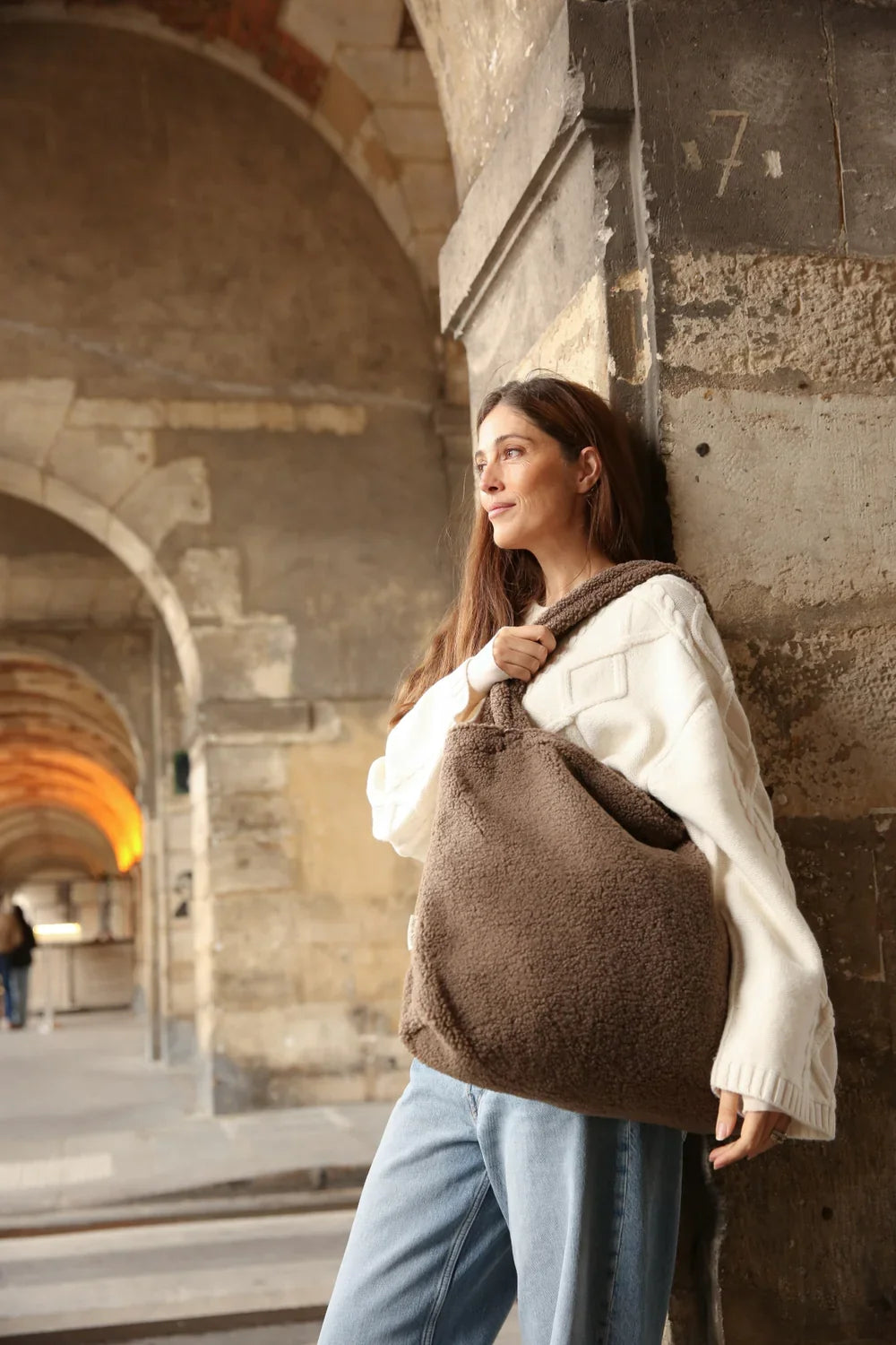 Brown Hearts Teddy Mom Bag