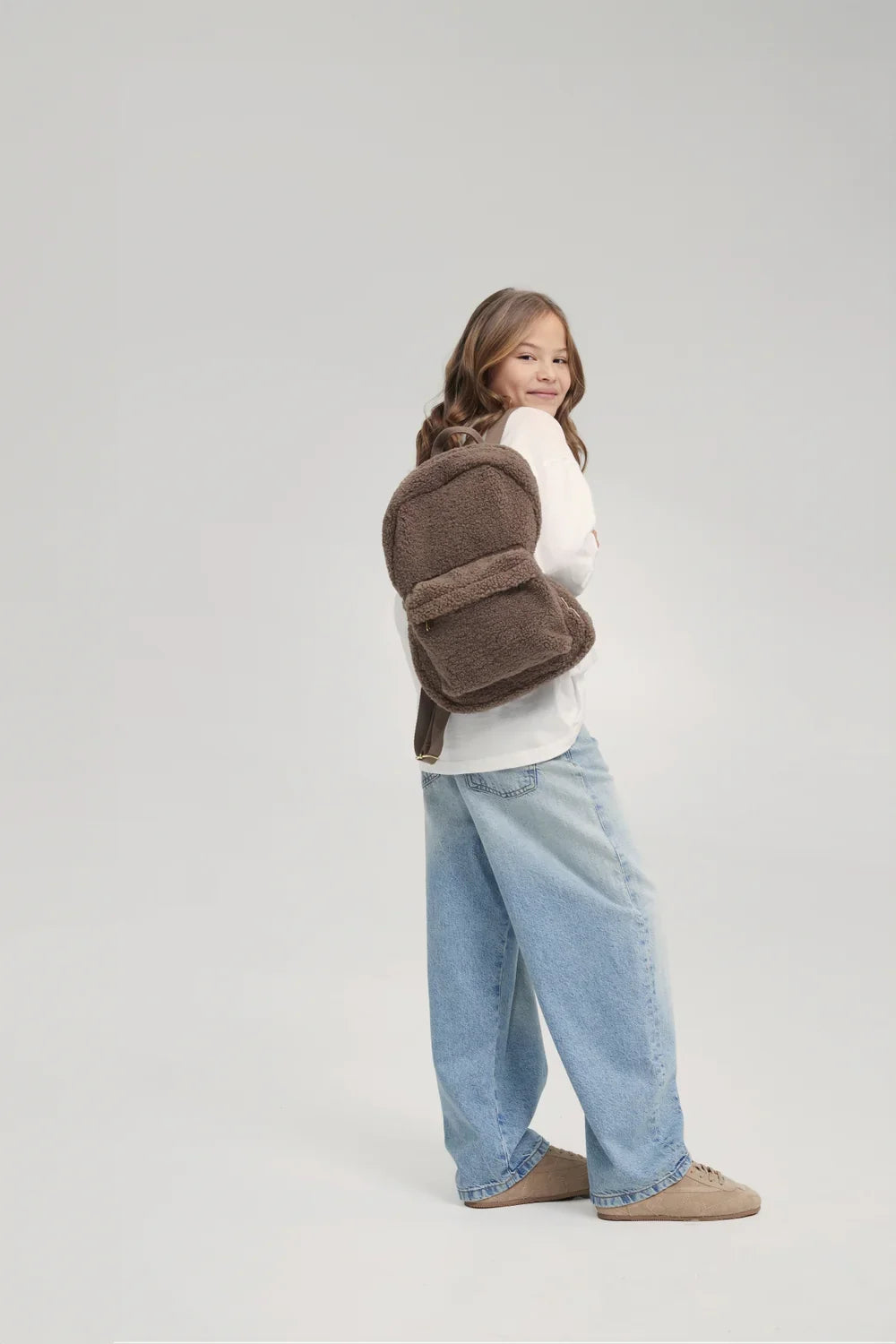 Brown Hearts Teddy Midi Backpack