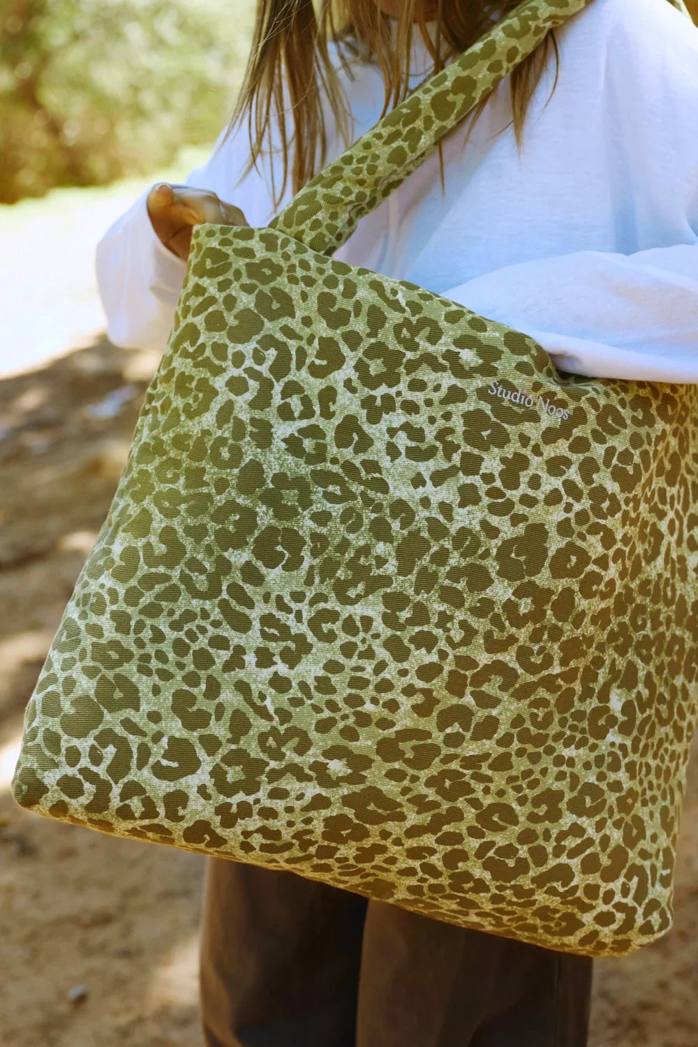 Green Leopard Cotton Mom Bag