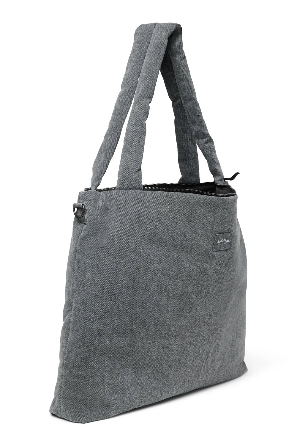 Grey Hearts Denim Diaper Bag