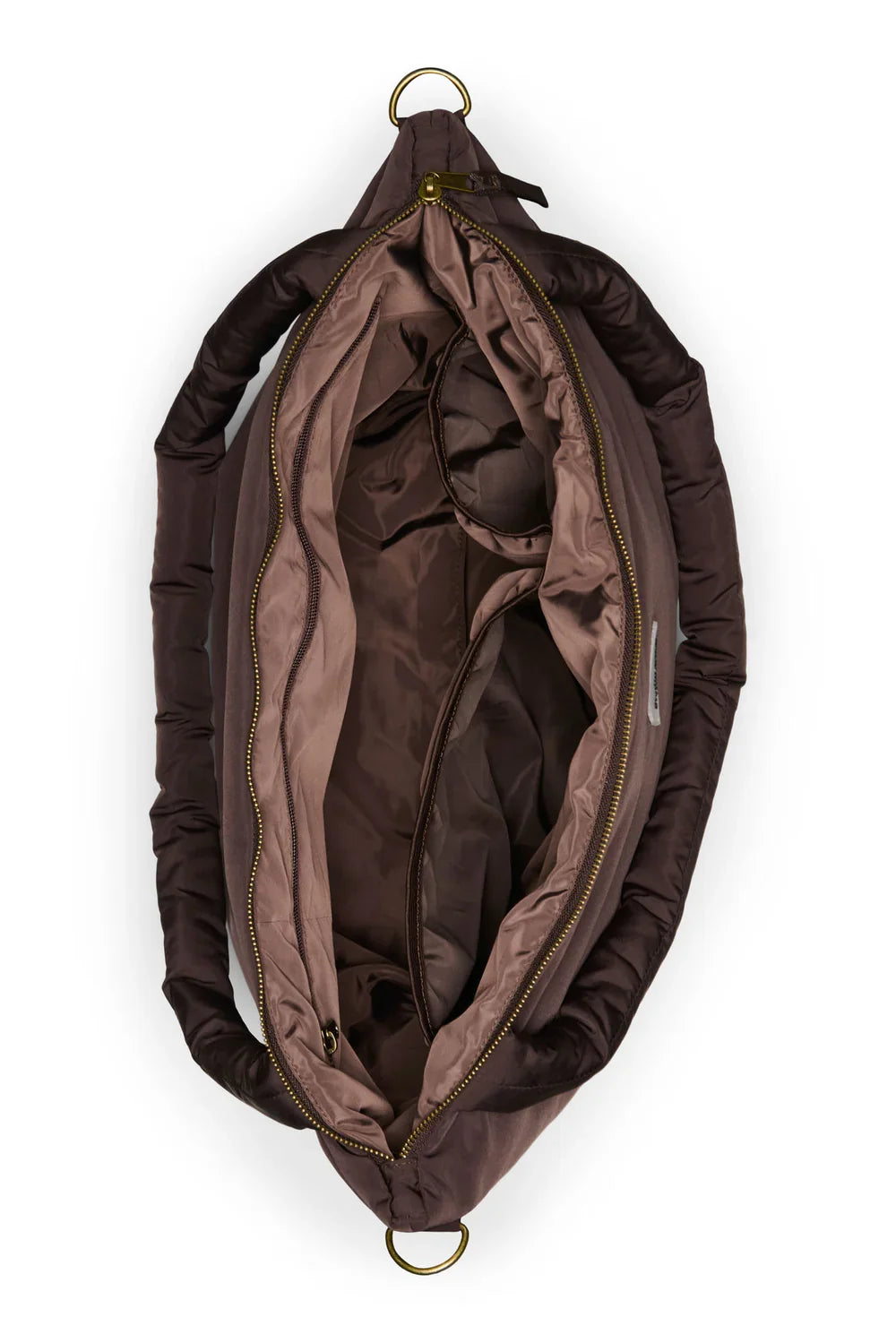Brown Hearts Puffy Diaper Bag