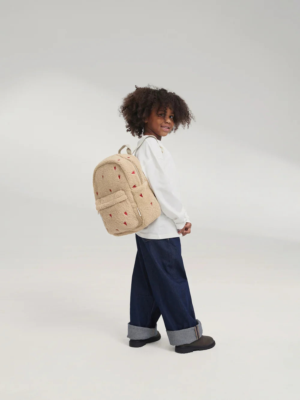 Brown Hearts Teddy Midi Backpack