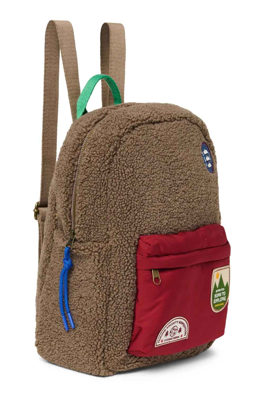 Ecru/Purple Teddy Midi Backpack