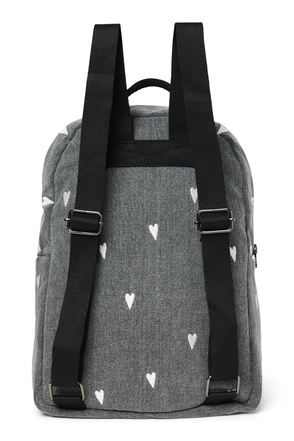 Grey Hearts Denim Midi Backpack