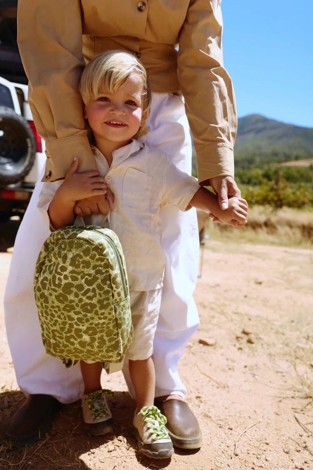 Brown Leopard Cotton Mini Backpack