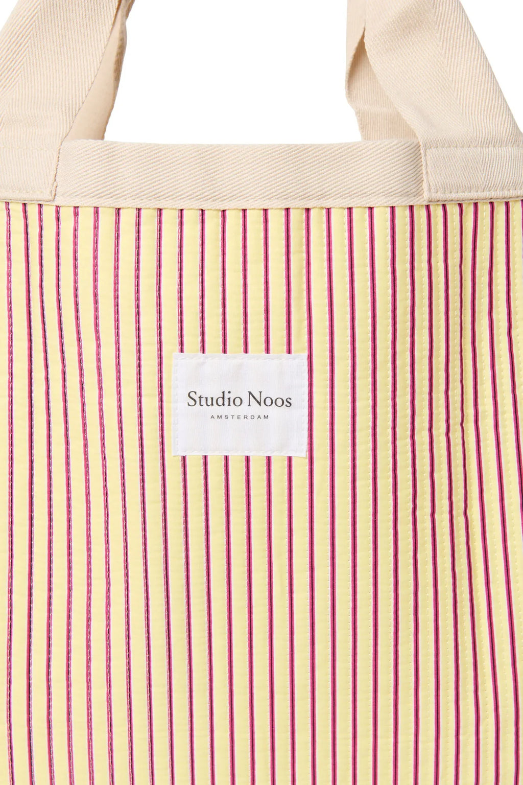 Poplin Striped Beach Bag | Raspberry