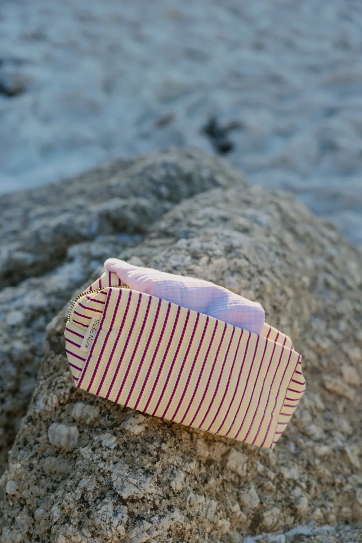 Poplin Striped Pouch | Butter Yellow