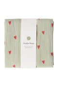 Green Hearts Swaddle Print Large