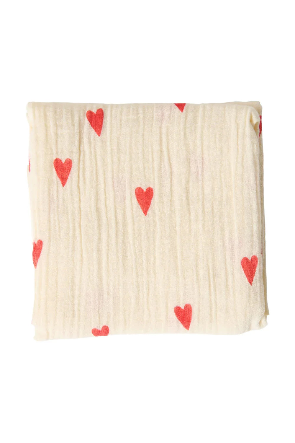 Beige Hearts Swaddle Print Medium