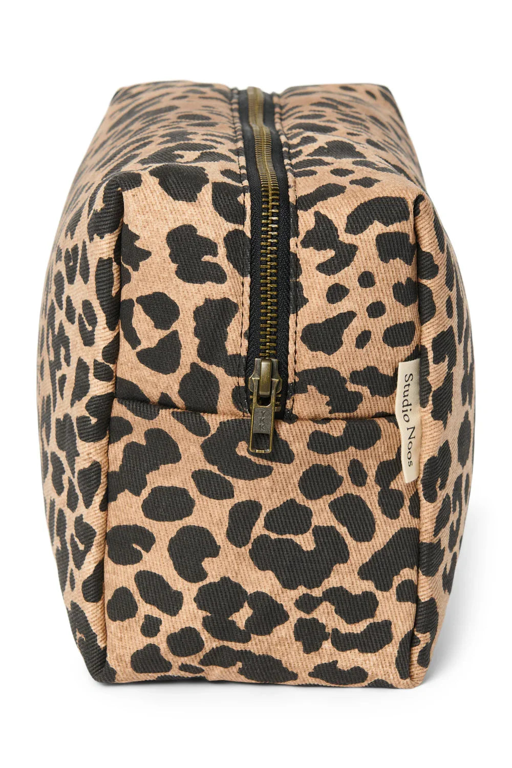 Brown Leopard Cotton Toiletry Bag