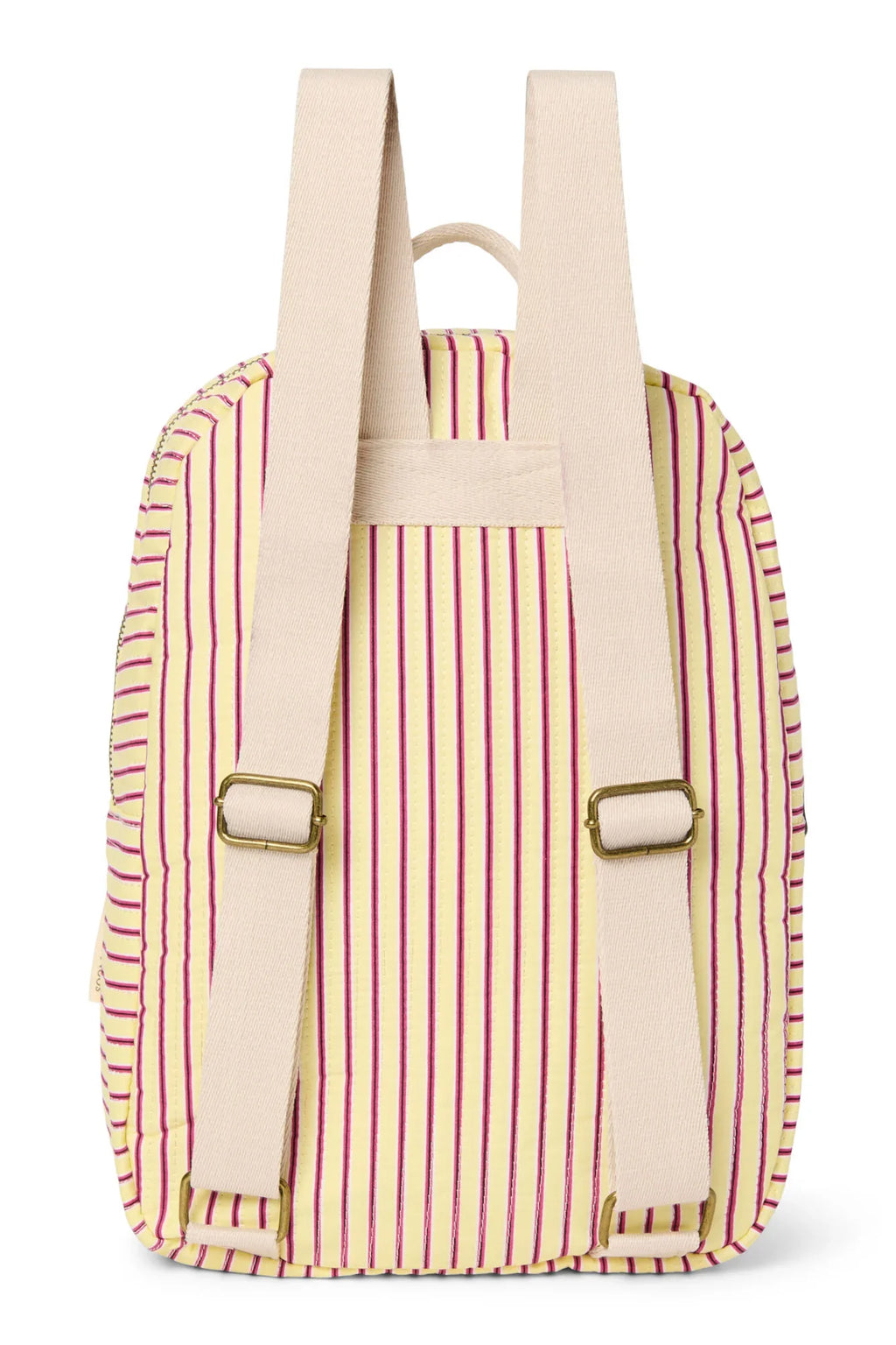 Poplin Striped Midi Backpack | Raspberry