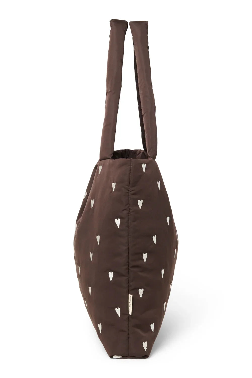 Brown Hearts Puffy Mom Bag