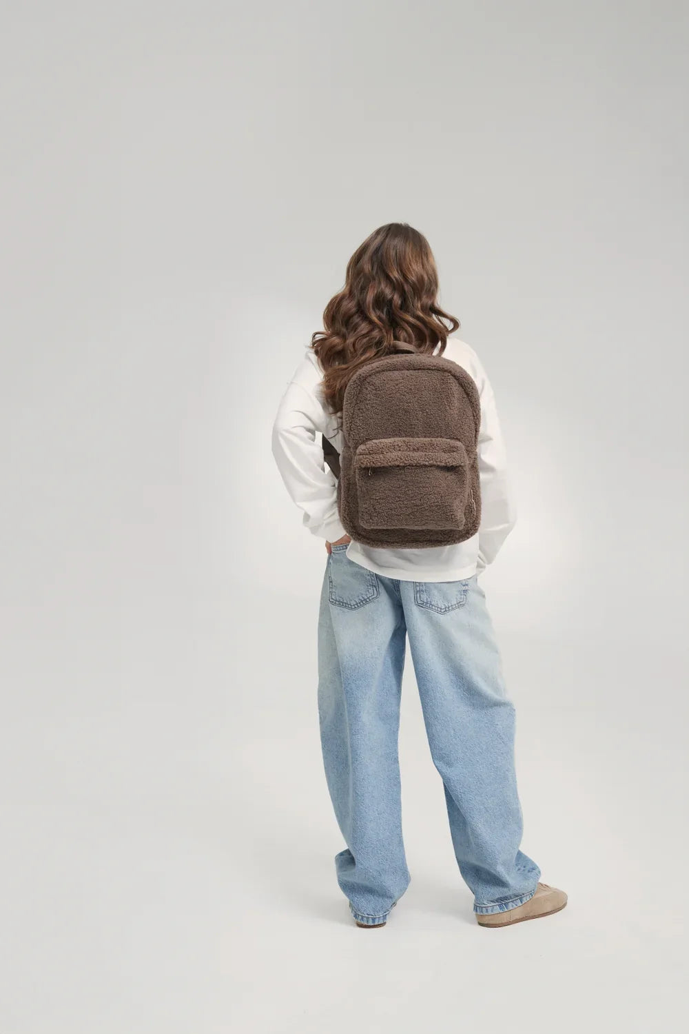 Brown Hearts Teddy Midi Backpack