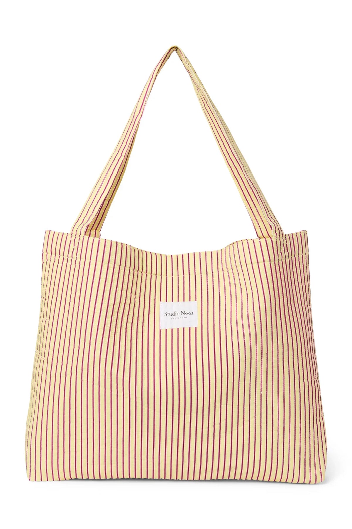 Poplin Striped Mom Bag | Butter Yellow