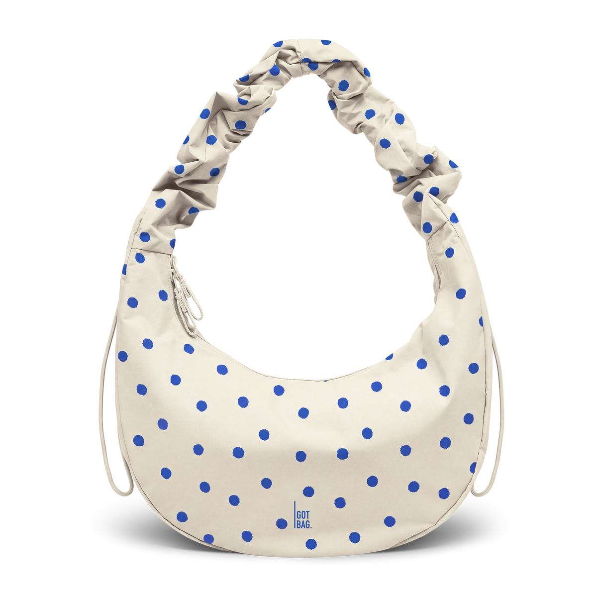 MOONBAGRUFFLEDOT Tasche in cream als Studioaufnahme in Frontansicht.