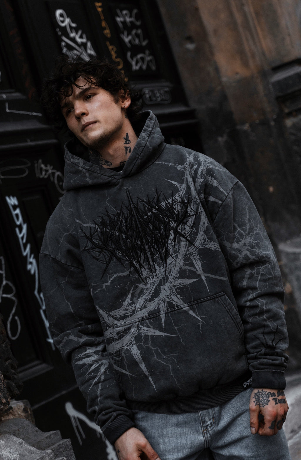 Blackthorn - Heavy Oversized Hoodie (Acid Washed) 400GSM