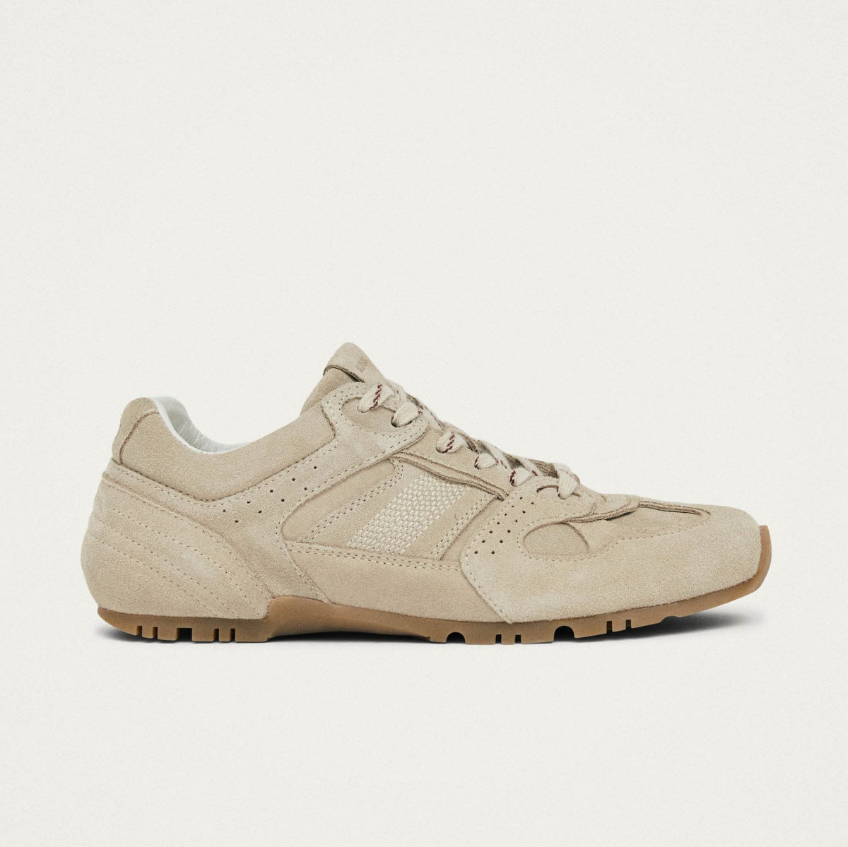 Tb.56 Suede Cream Leather Sneakers