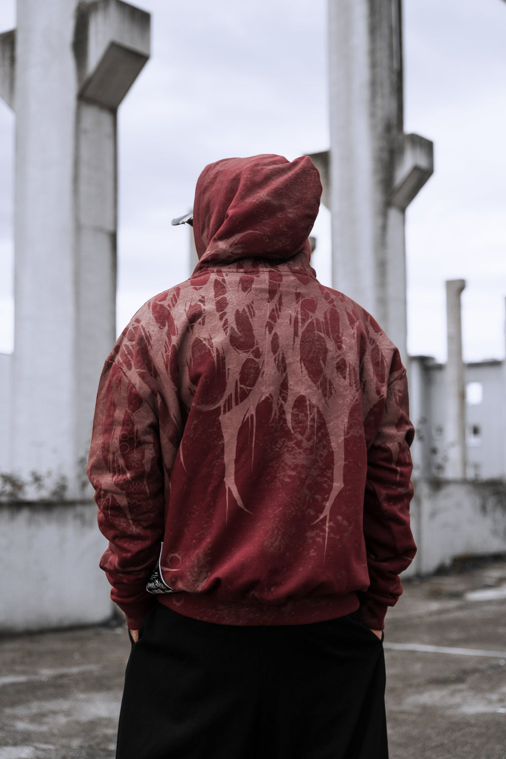 Grimfall - Heavy Oversized Hoodie (Rusty Red) 400GSM