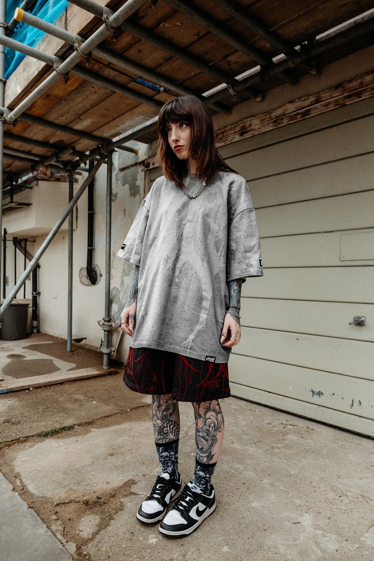 Grimfall - Heavy Oversized T-Shirt (Grey) 250GSM