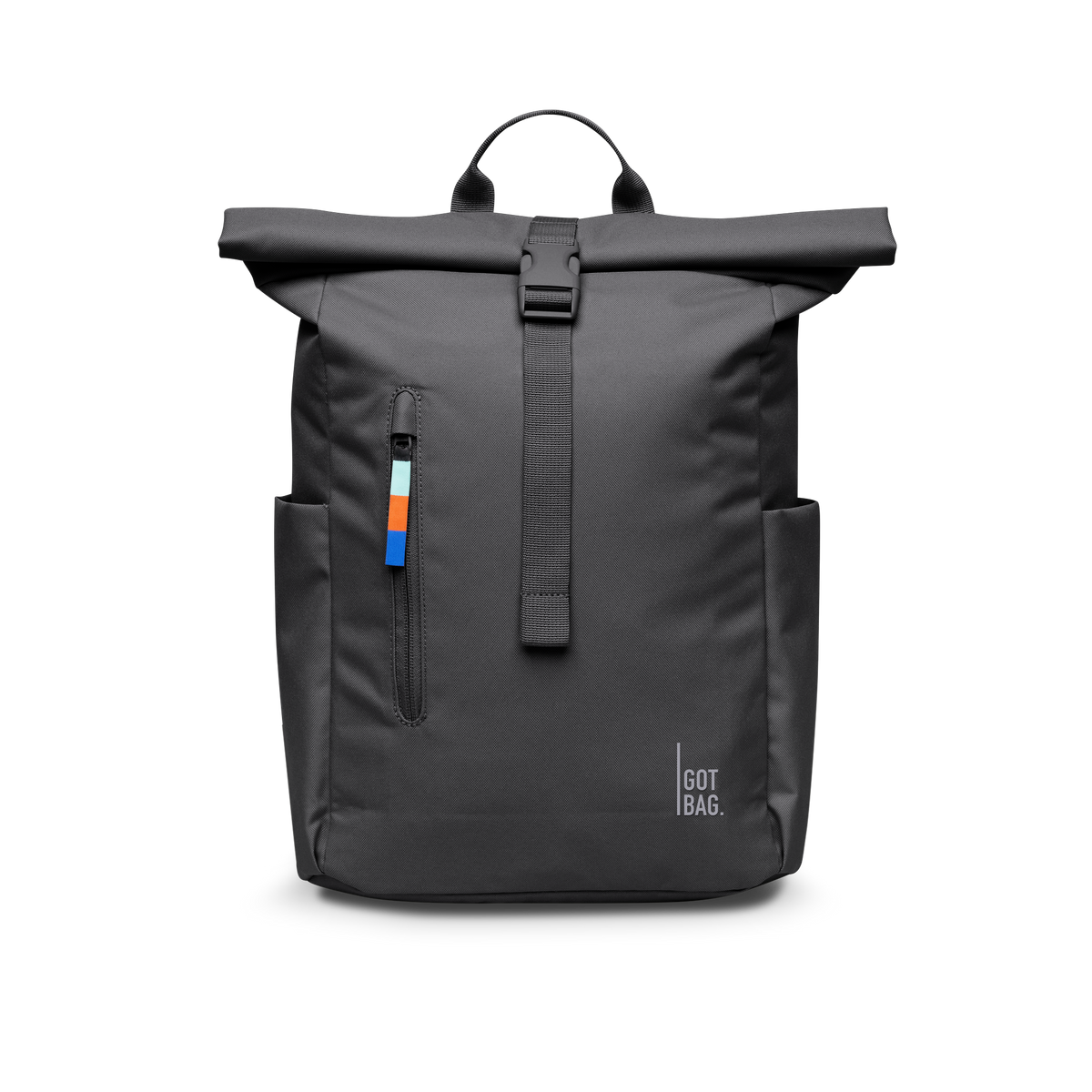 ROLLTOP EASY SMALL Rucksack in shark (Dunkelgrau) als Studioaufnahme in Frontansicht.