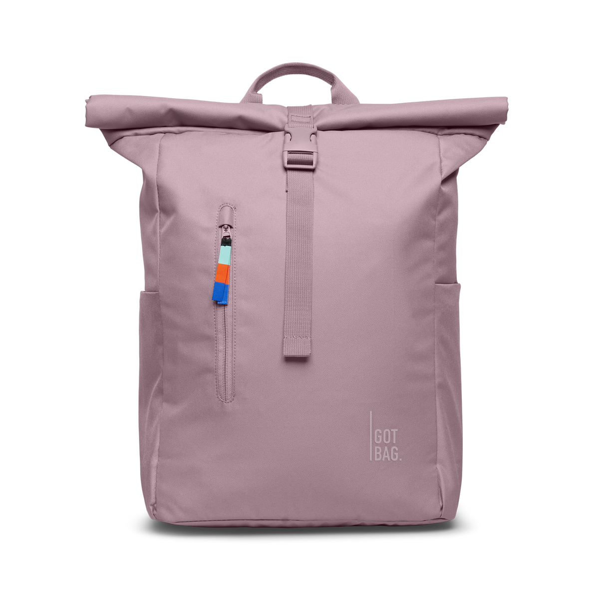 ROLLTOP EASY Rucksack in calamary (Altrosa) als Studioaufnahme in Frontansicht.