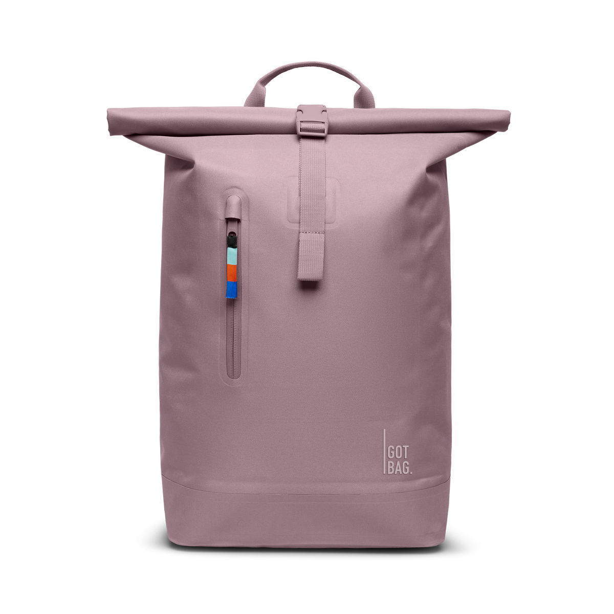 ROLLTOP LITE Rucksack in calamary (Altrosa) als Studioaufnahme in Frontansicht.