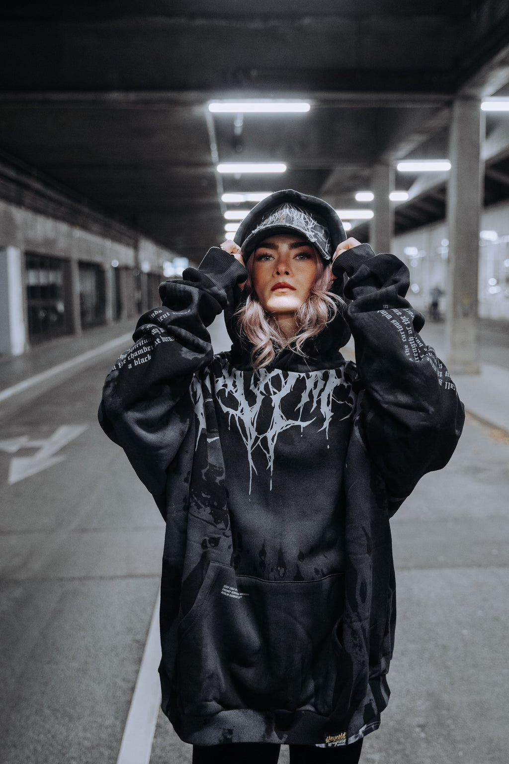 Reign Of Blood (Grey Dye) - Oversized Hoodie (350GSM)