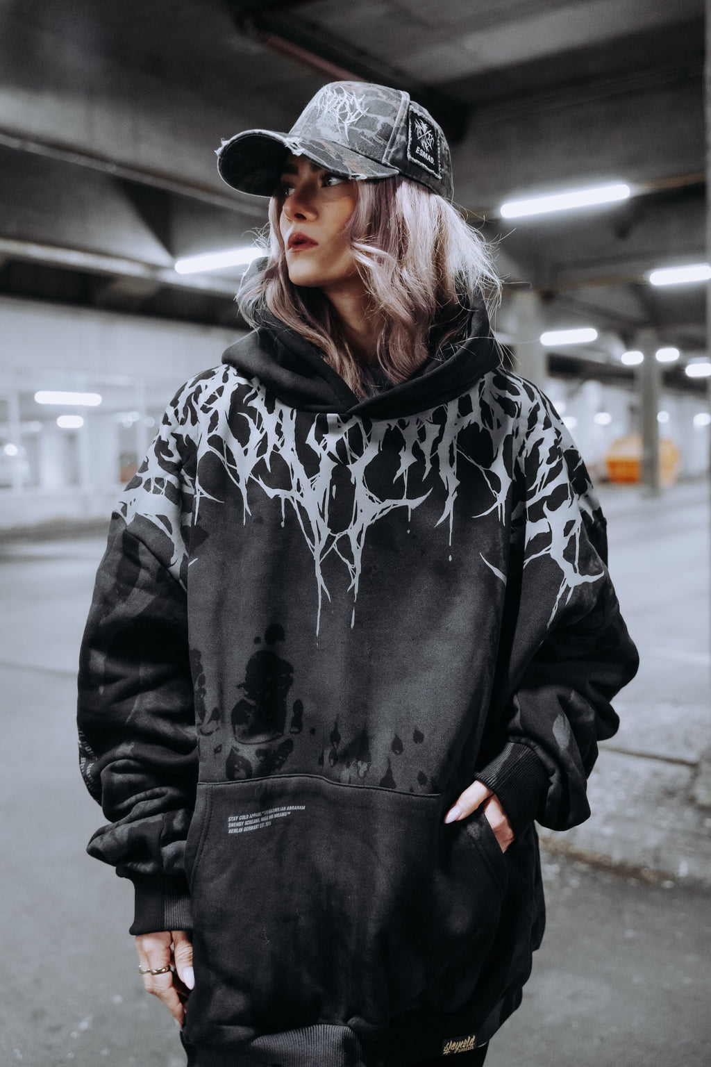Reign Of Blood (Grey Dye) - Oversized Hoodie (350GSM)