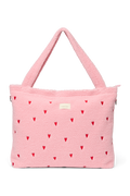 Teddy Diaper Bag | Light Pink Hearts