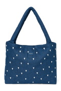 Denim Mom Bag | Dark Blue White Hearts