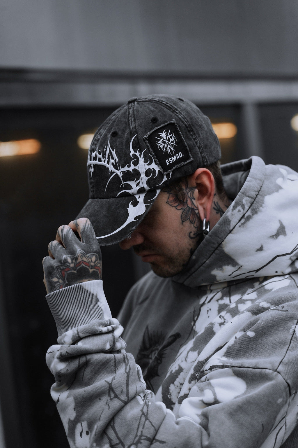 Veiled Origins - Bleached Dad Cap (White)
