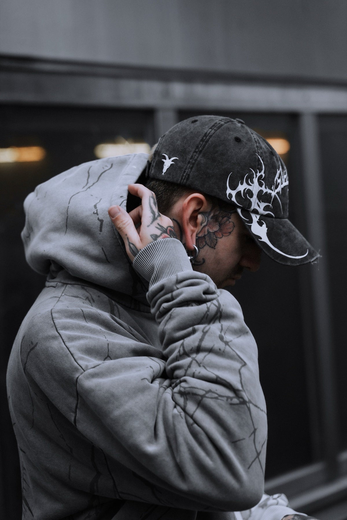 Veiled Origins - Bleached Dad Cap (White)