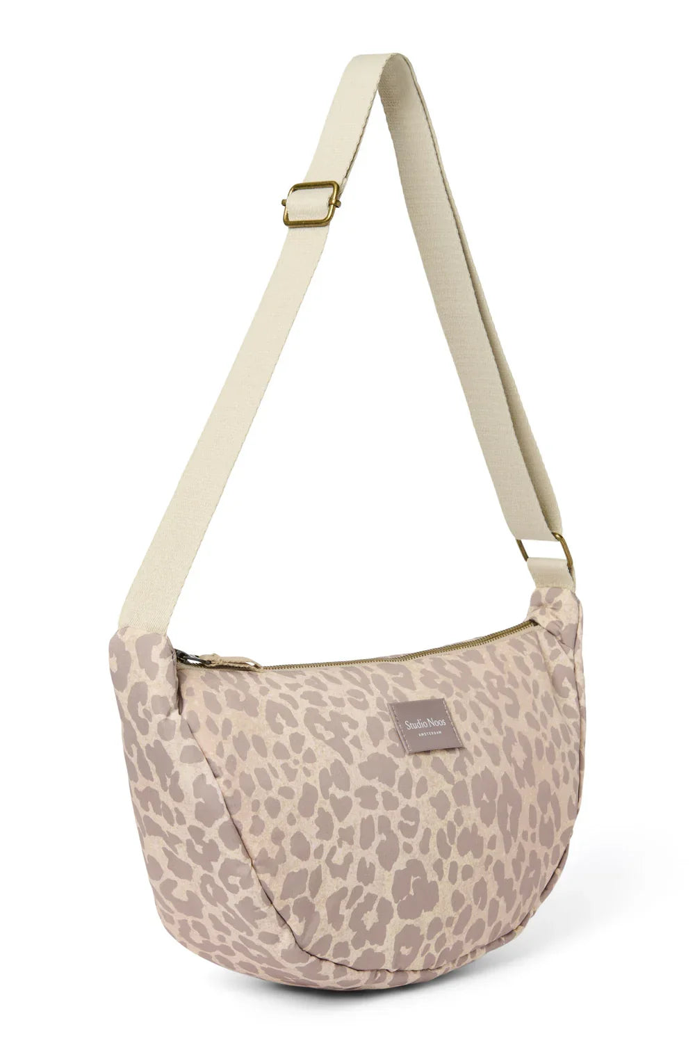 Beige Leopard Puffy Adult Fanny Pack