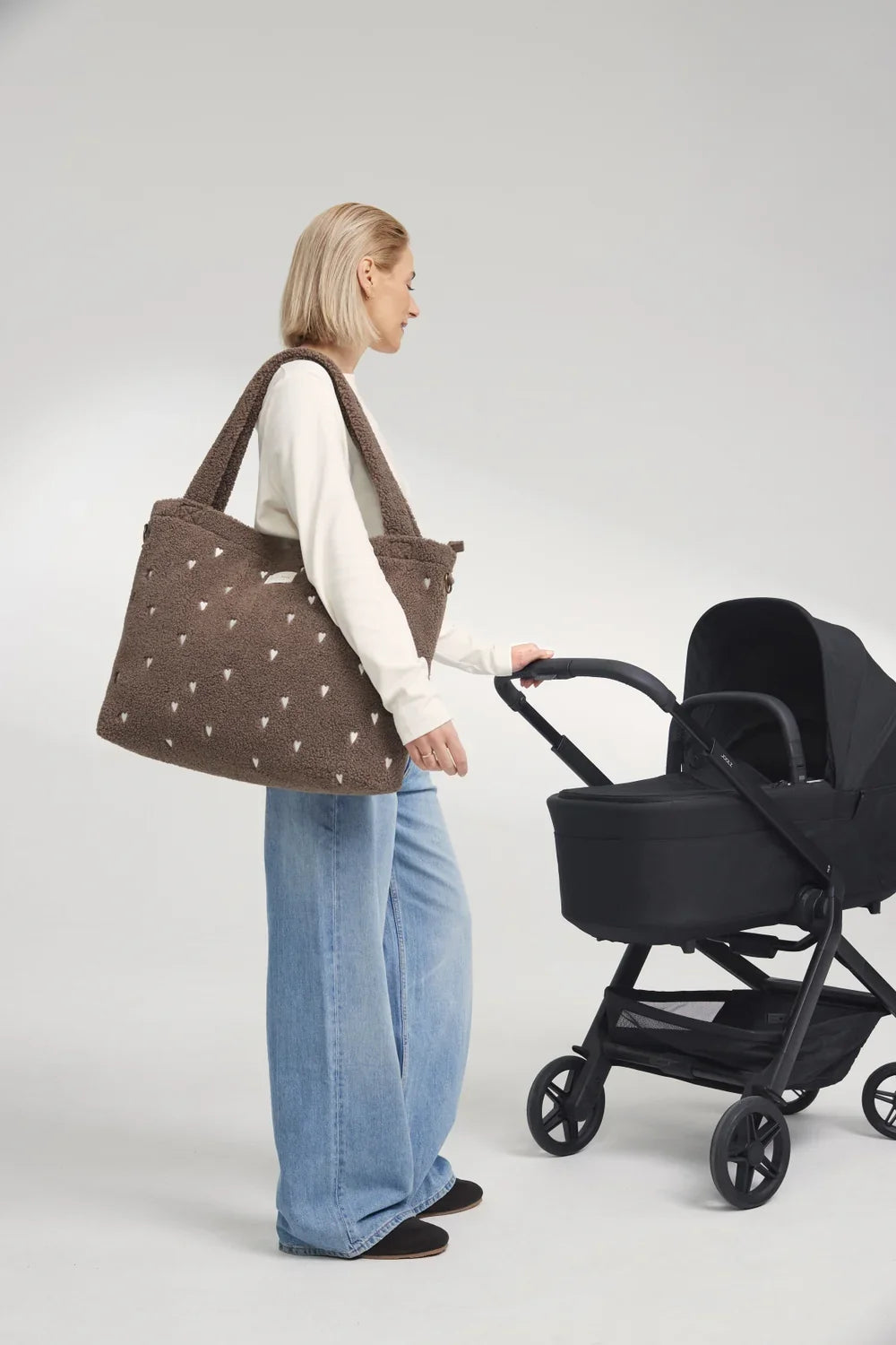 Ecru Teddy Diaper Bag