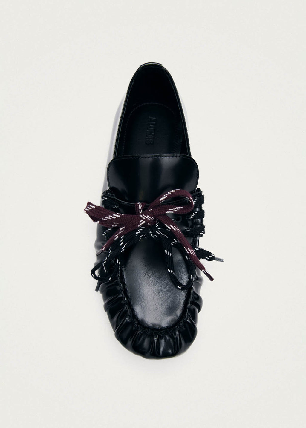 Aven Lace Black Leather Loafers
